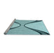 Sideview of Machine Washable Transitional Deep-Sea Green Rug, wshpat3653lblu