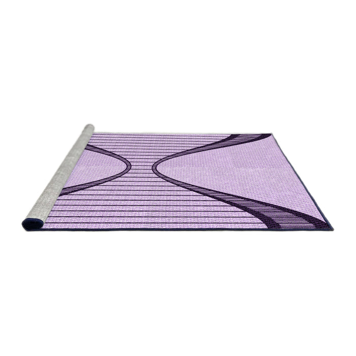 Sideview of Machine Washable Transitional Purple Flower Purple Rug, wshpat3653pur