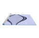 Sideview of Machine Washable Transitional Lavender Blue Rug, wshpat3654blu