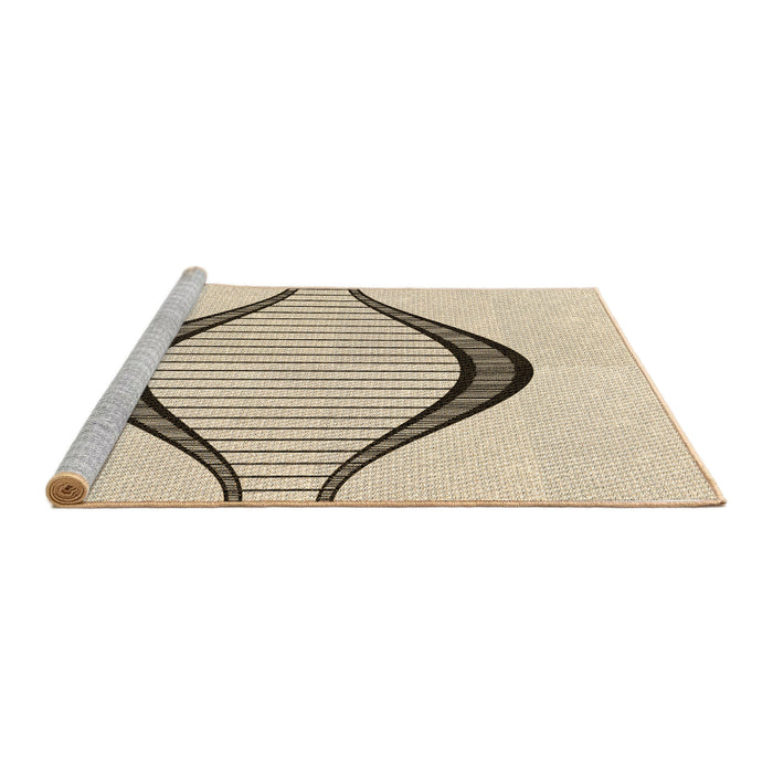 Sideview of Machine Washable Transitional Moccasin Beige Rug, wshpat3654brn