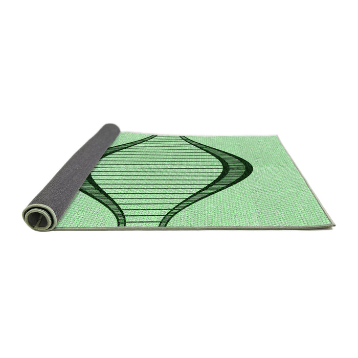 Thickness of Patterned Mint Green Rug, pat3654grn