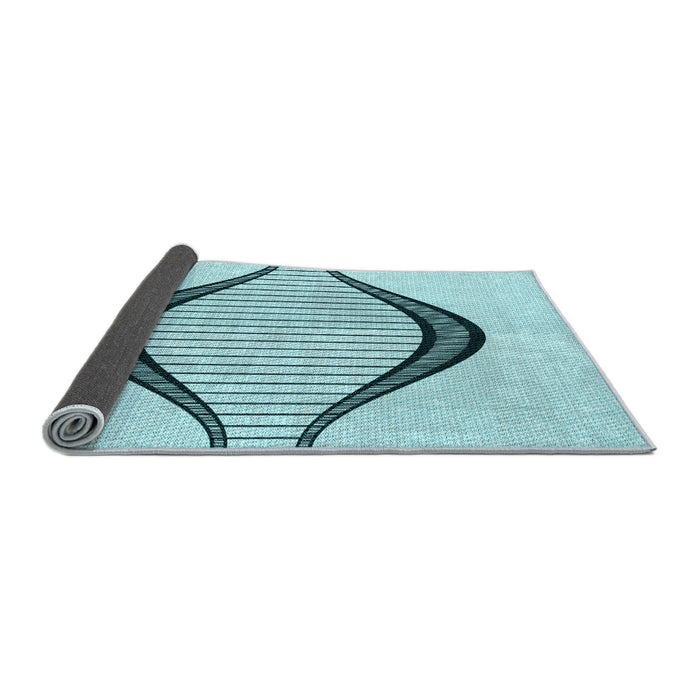 Thickness of Patterned Electric Blue Rug, pat3654lblu