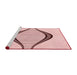 Sideview of Machine Washable Transitional Pink Rug, wshpat3654rd