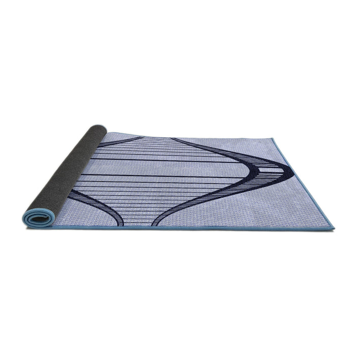 Thickness of Patterned Lavender Blue Rug, pat3655blu