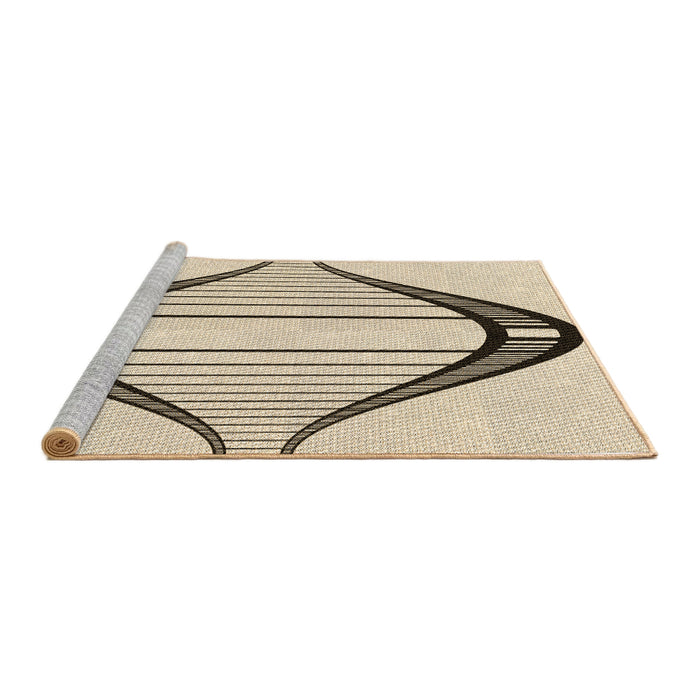 Sideview of Machine Washable Transitional Wheat Beige Rug, wshpat3655brn