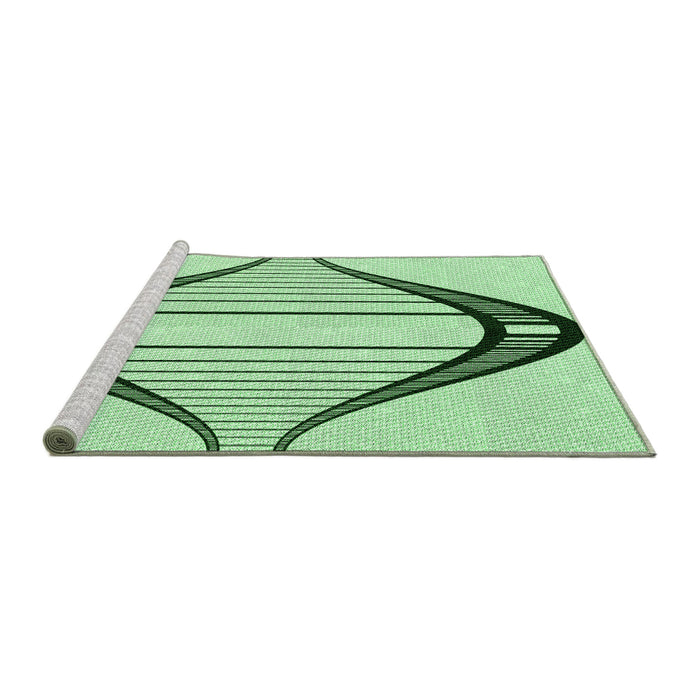 Sideview of Machine Washable Transitional Mint Green Rug, wshpat3655grn