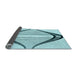 Thickness of Patterned Deep-Sea Green Rug, pat3655lblu