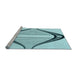 Sideview of Machine Washable Transitional Deep-Sea Green Rug, wshpat3655lblu