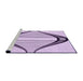 Sideview of Machine Washable Transitional Purple Flower Purple Rug, wshpat3655pur