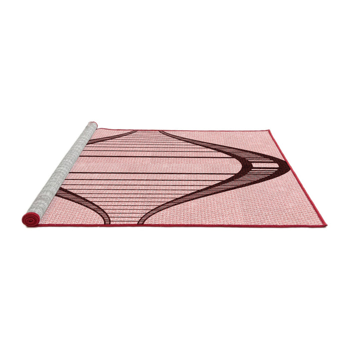 Sideview of Machine Washable Transitional Indian Red Rug, wshpat3655rd