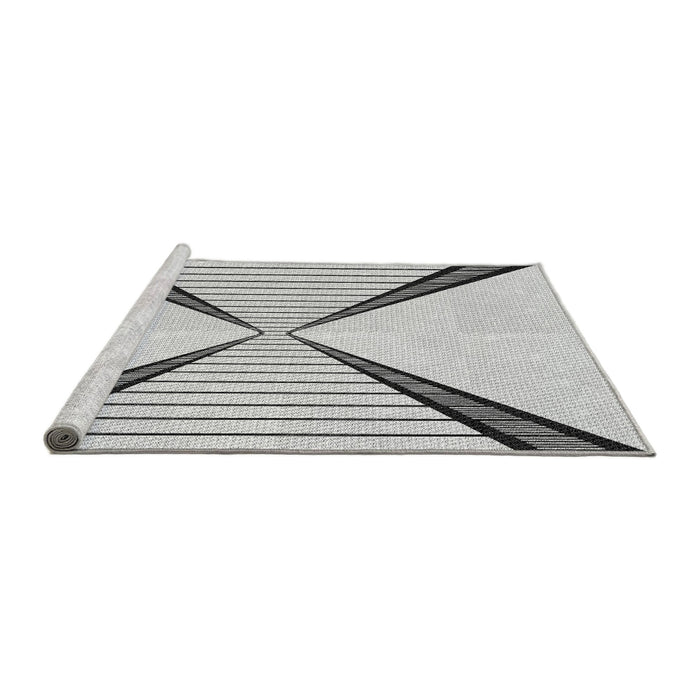 Sideview of Machine Washable Transitional Gray Rug, wshpat3656gry