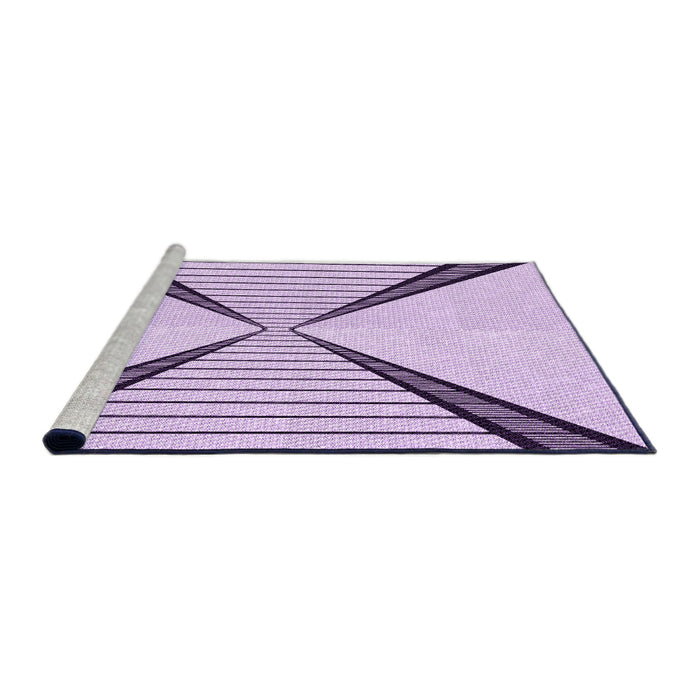 Sideview of Machine Washable Transitional Purple Flower Purple Rug, wshpat3656pur