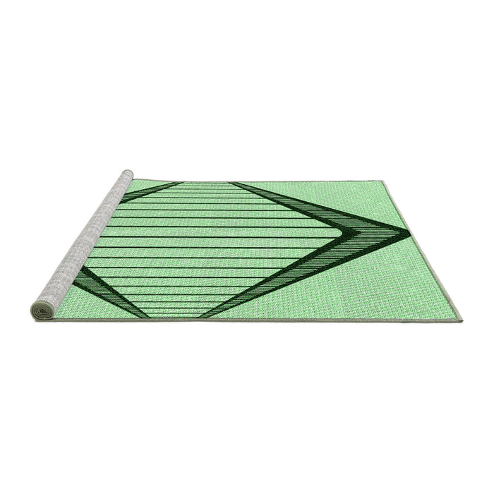 Sideview of Machine Washable Transitional Mint Green Rug, wshpat3657grn