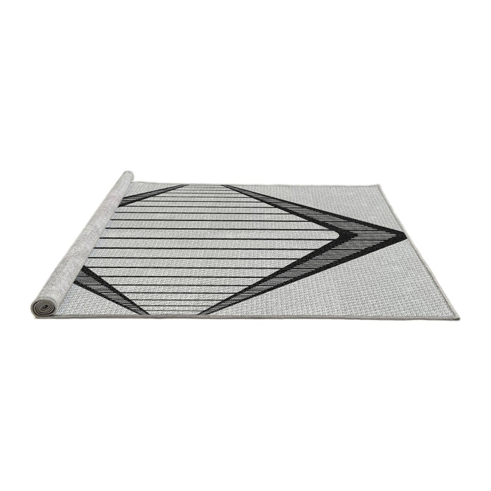 Sideview of Machine Washable Transitional Platinum Gray Rug, wshpat3657gry