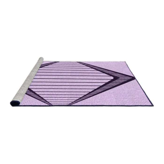Sideview of Machine Washable Transitional Purple Flower Purple Rug, wshpat3657pur
