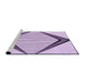 Sideview of Machine Washable Transitional Purple Flower Purple Rug, wshpat3657pur