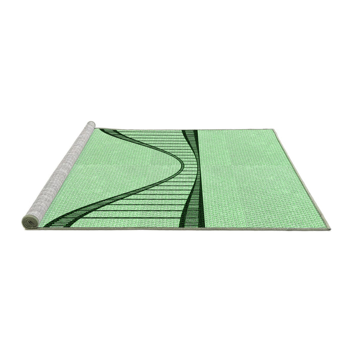 Sideview of Machine Washable Transitional Mint Green Rug, wshpat3658grn