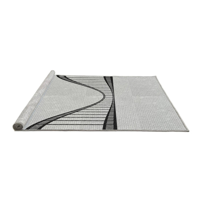 Sideview of Machine Washable Transitional Platinum Gray Rug, wshpat3658gry
