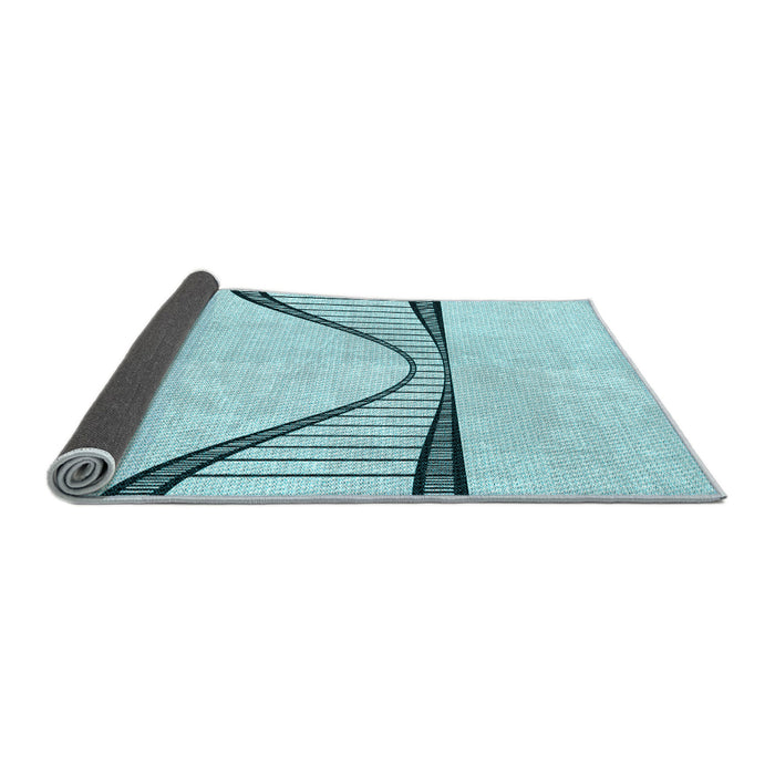 Thickness of Patterned Electric Blue Rug, pat3658lblu
