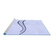 Sideview of Machine Washable Transitional Jeans Blue Rug, wshpat3659blu