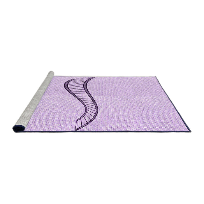 Sideview of Machine Washable Transitional Bright Lilac Purple Rug, wshpat3659pur