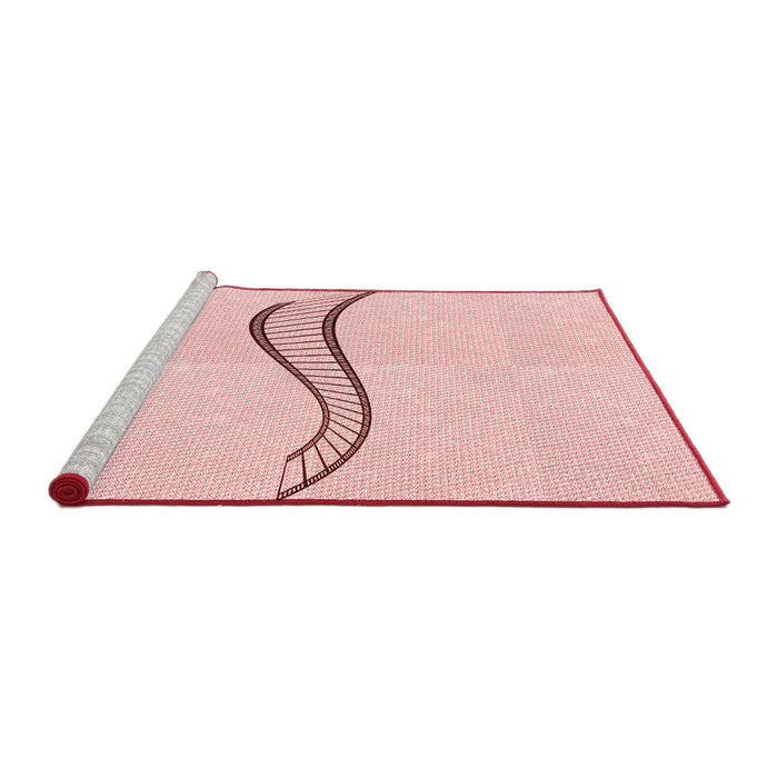 Sideview of Machine Washable Transitional Light Coral Pink Rug, wshpat3659rd