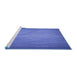 Sideview of Machine Washable Transitional Sky Blue Rug, wshpat366blu