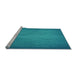 Sideview of Machine Washable Transitional Dark Cyan Green Rug, wshpat366lblu