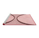 Sideview of Machine Washable Transitional Pink Rug, wshpat3660rd