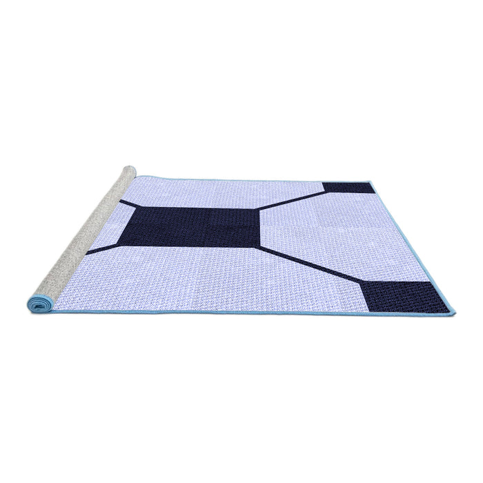 Sideview of Machine Washable Transitional Lavender Blue Rug, wshpat3661blu