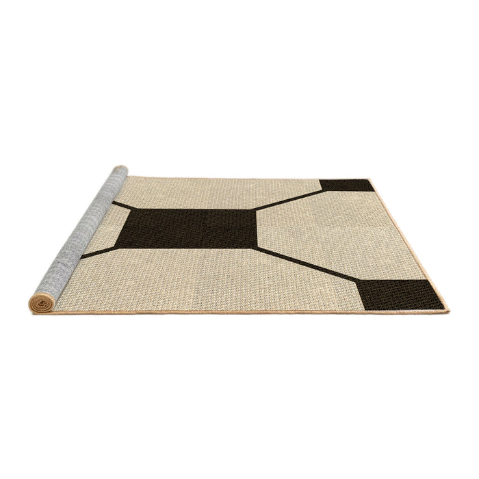 Sideview of Machine Washable Transitional Wheat Beige Rug, wshpat3661brn