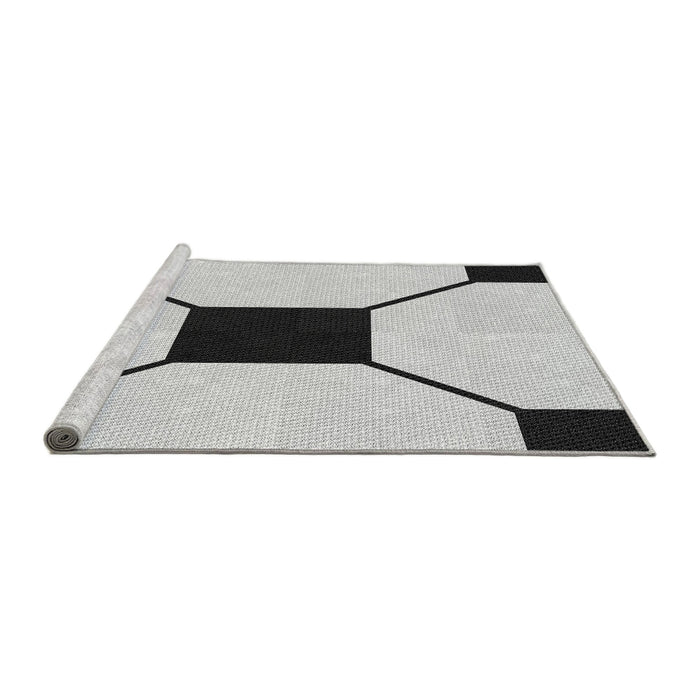 Sideview of Machine Washable Transitional Platinum Gray Rug, wshpat3661gry