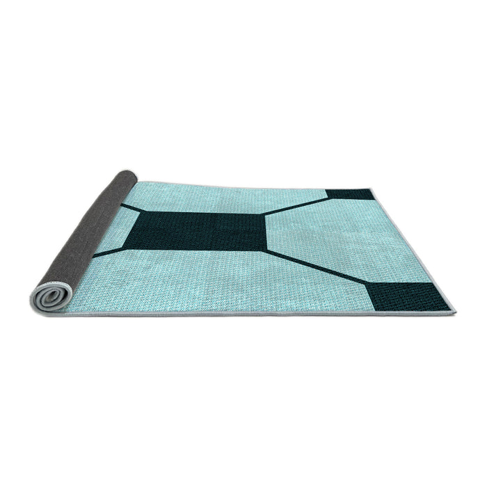 Thickness of Patterned Deep-Sea Green Rug, pat3661lblu