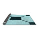 Thickness of Patterned Deep-Sea Green Rug, pat3661lblu