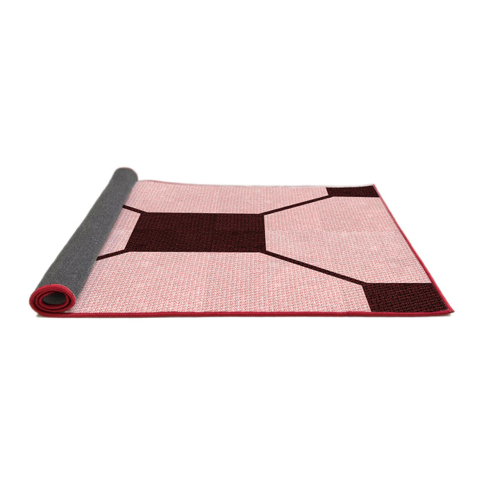 Thickness of Patterned Light Rose Pink Rug, pat3661rd