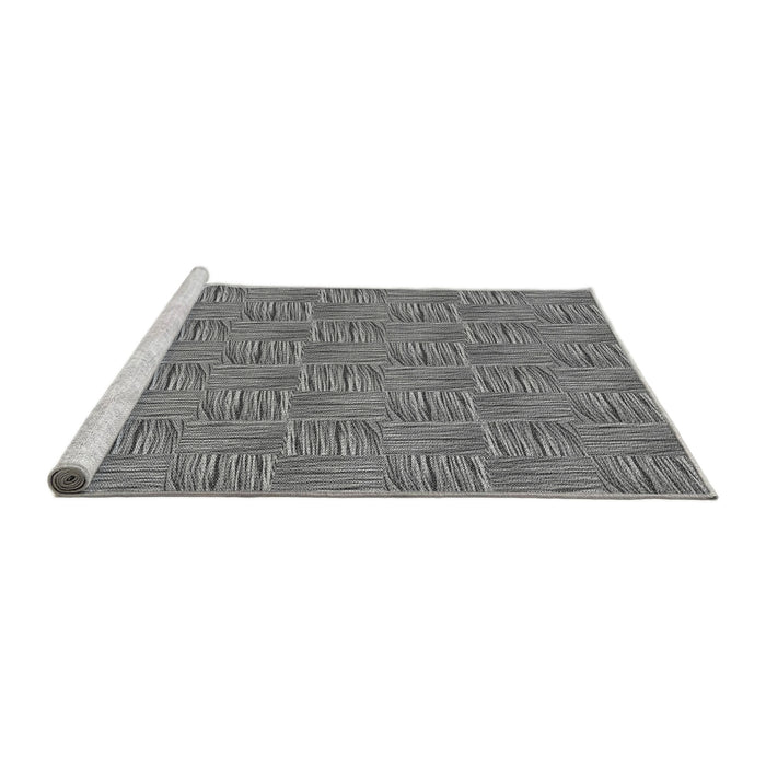 Sideview of Machine Washable Transitional Grey Gray Rug, wshpat3662gry