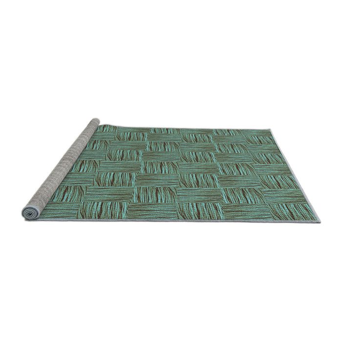 Sideview of Machine Washable Transitional Medium Aqua Marine Green Rug, wshpat3662lblu