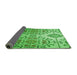 Thickness of Patterned Emerald Green Rug, pat3663grn