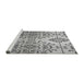 Sideview of Machine Washable Transitional Silver Gray Rug, wshpat3663gry