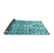 Thickness of Patterned Light Sea Green Rug, pat3663lblu