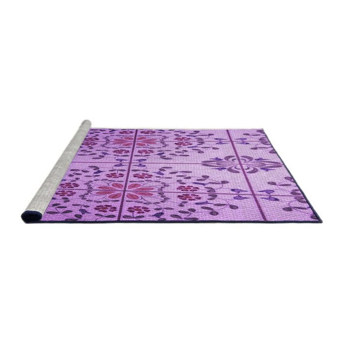 Sideview of Machine Washable Transitional Violet Purple Rug, wshpat3663pur