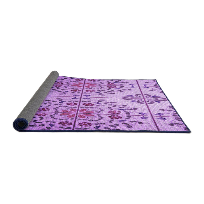 Thickness of Patterned Violet Purple Rug, pat3663pur