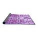 Thickness of Patterned Violet Purple Rug, pat3663pur