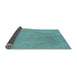 Thickness of Patterned Deep-Sea Green Rug, pat3664lblu