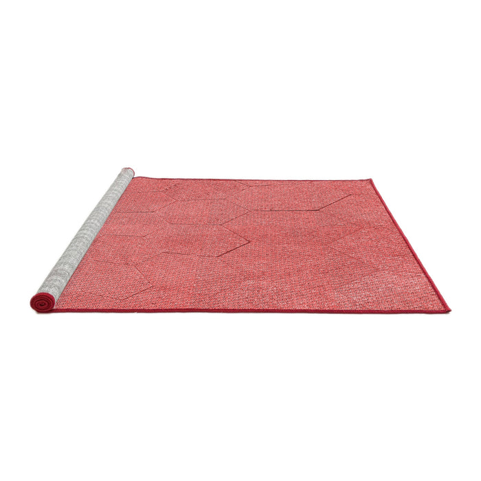 Sideview of Machine Washable Transitional Fire Red Rug, wshpat3664rd