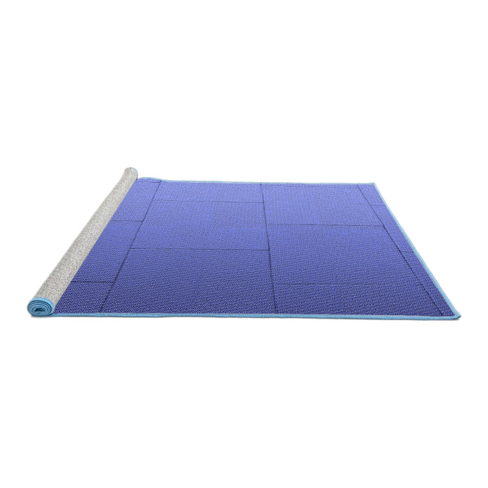 Sideview of Machine Washable Transitional Sky Blue Rug, wshpat3665blu