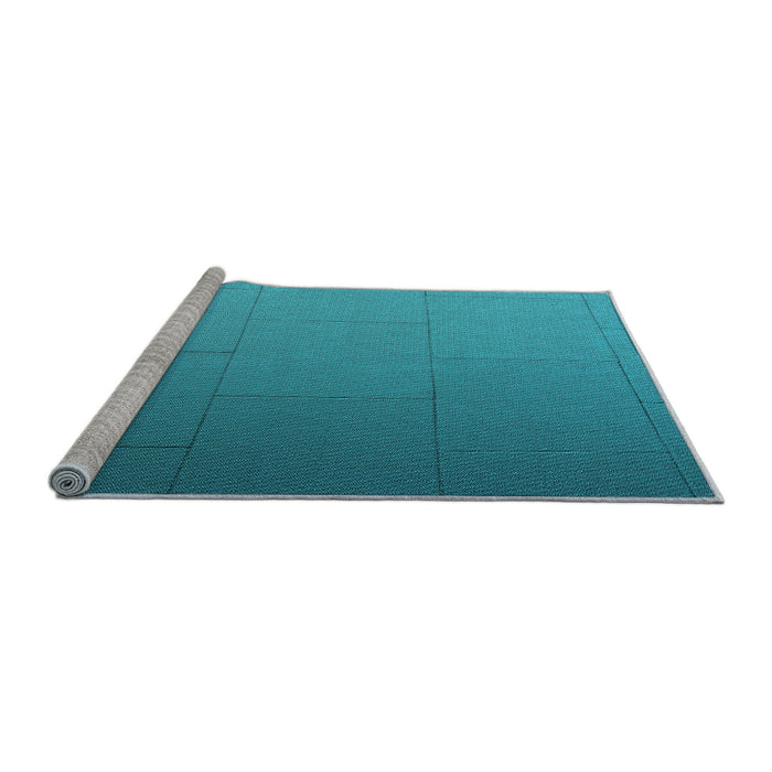 Sideview of Machine Washable Transitional Dark Cyan Green Rug, wshpat3665lblu