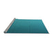 Sideview of Machine Washable Transitional Dark Cyan Green Rug, wshpat3665lblu