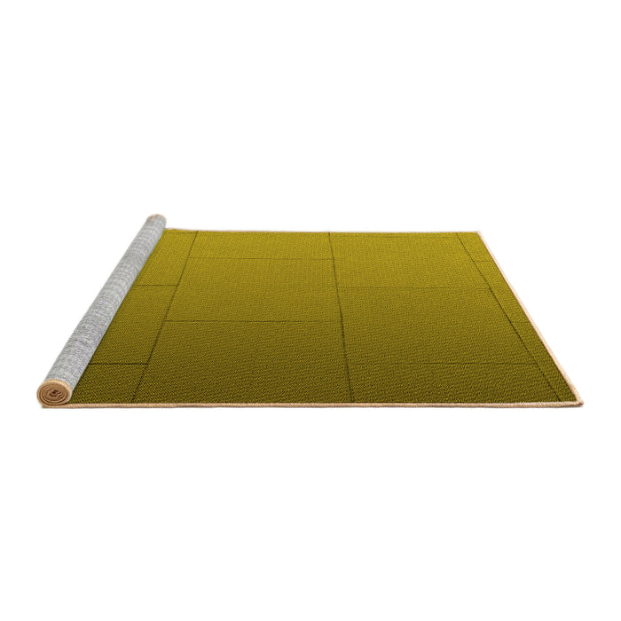 Sideview of Machine Washable Transitional Yellow Rug, wshpat3665yw