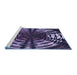 Sideview of Machine Washable Transitional Night Blue Rug, wshpat3666blu